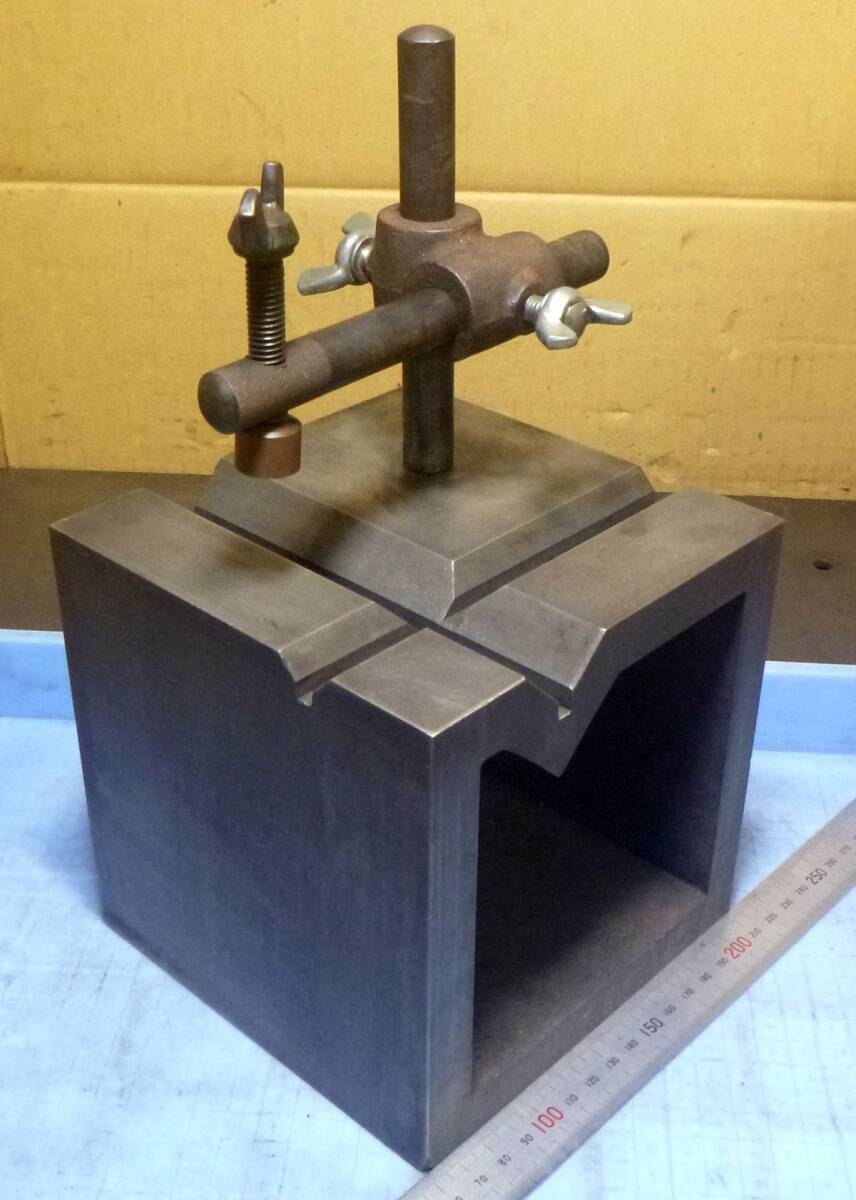 FB916 マスブロック 枡型ブロック V溝 金具付 150サイズ 中古拍卖