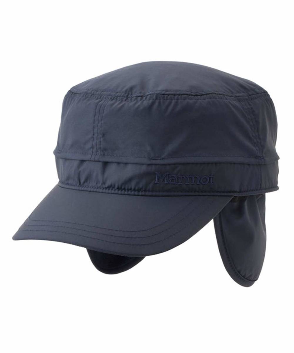★Marmot マーモット ワークキャップ ネイビー M 耳付き 防寒 サイズ調整 2WAY トレッキング アウトドア 帽子 イヤーウォーム拍卖