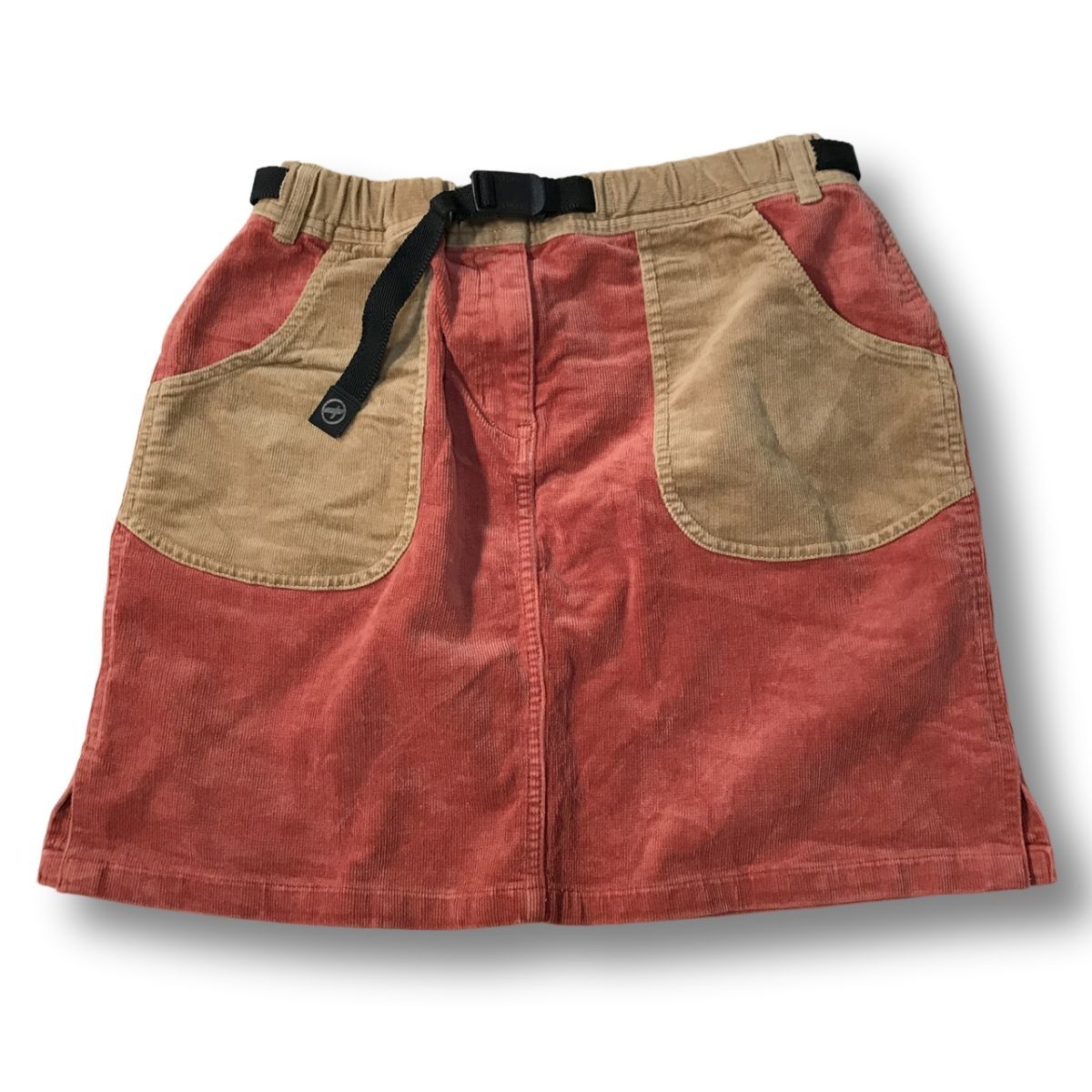 《良品◎》AIGLE エーグル★ストレッチ*コーデュロイ*クライミングミニスカート*サーモンピンク/ベージュ*サイズM(LA2048)◆S60拍卖