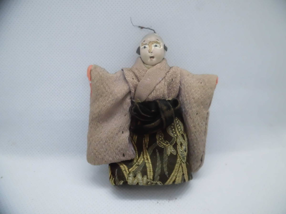 アンティークの豆人形(薄紫の着物の男の子) 拍卖