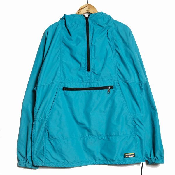 80's 90's USA製 LLビーン ナイロン アノラックパーカー (M) エメラルド系 80年代 アメリカ製 旧タグ オールド プルオーバー L.L.Bean Y2K拍卖