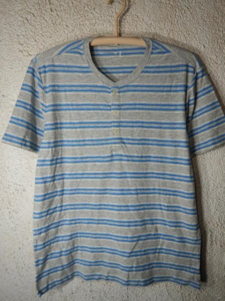 n9463 Gap ギャップ 半袖 ヘンリーネック ボーダー デザイン tシャツ 人気 送料格安拍卖