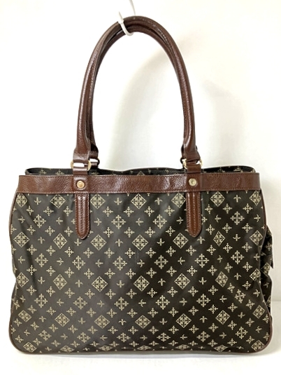 【★即決★】 Russet ラシット 総柄 ワンショルダーバッグ ハンドバッグ ダークブラウン ナイロン レザー拍卖