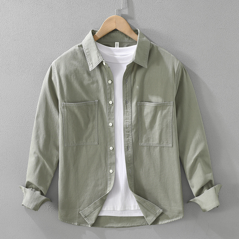 シャツジャケット ワークシャツ カーゴシャツ 長袖シャツ 春秋 新品・メンズ カジュアルシャツ トップス【M7285】緑色【M-3XL選択】拍卖
