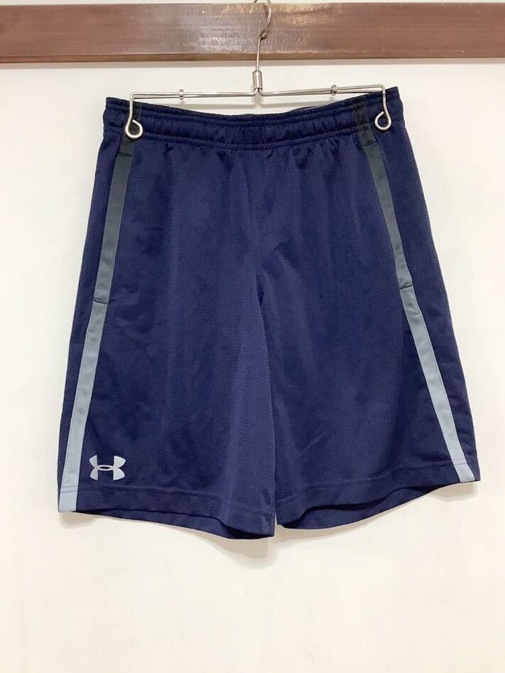 K-1380 UNDER ARMOUR アンダーアーマー ジャージハーフパンツ トレーニングハーフパンツ MD ネイビー ショートパンツ 半パン拍卖