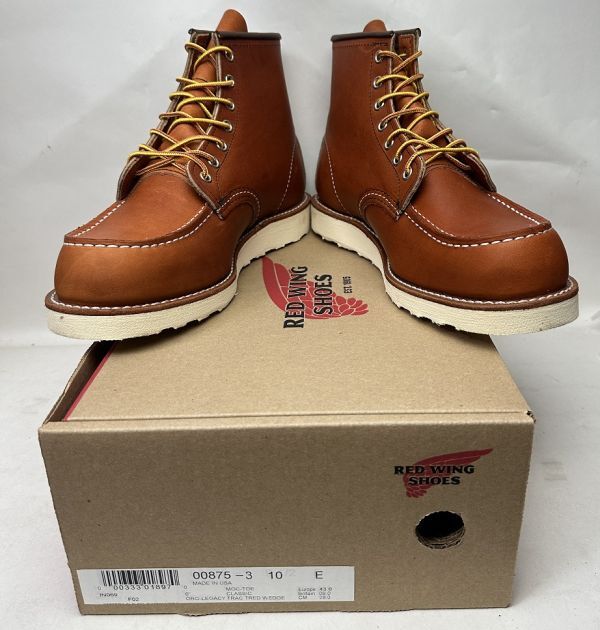 RED WING SHOES レッドウィング 875 US10 約28cm 6インチ クラシックモック オレンジブラウン Uチップ ブーツ拍卖