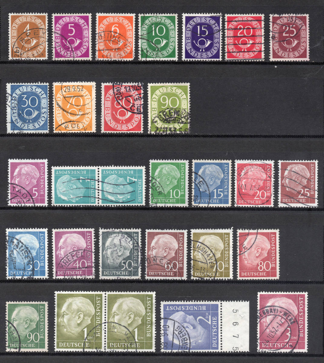 ★★ ドイツ - 郵便切手 - Germany Stamps ★ 29枚 ★ 送料無料 ★1951年ー1954年 ★★拍卖