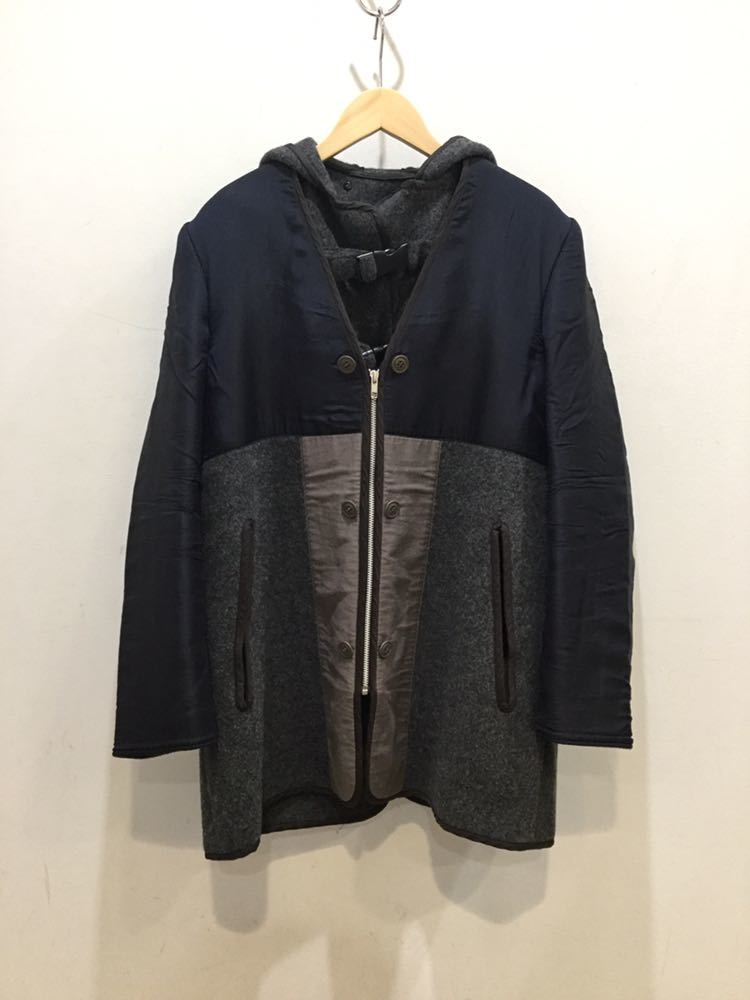 COMME des GARCONS HOMME PLUS コムデギャルソンオムプリュス AD2010 Line coat コート ジャケット ネイビー × グレー サイズXS拍卖