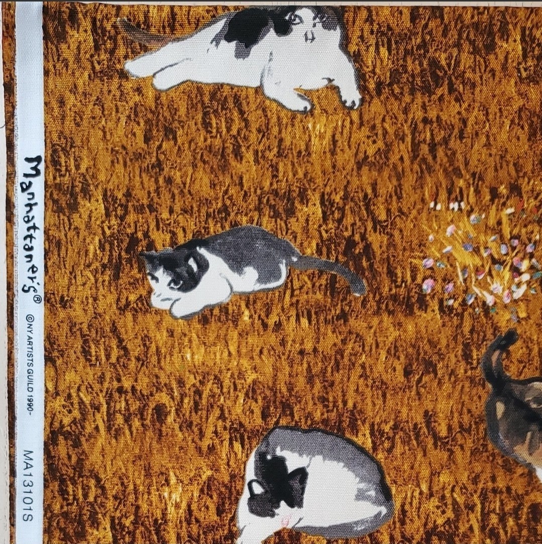 ブラウン・60cm Manhattaner's マンハッタナーズ 草むらのフェデリコ カットクロス オックス 生地 オックスフォード はぎれ 久下貴史拍卖