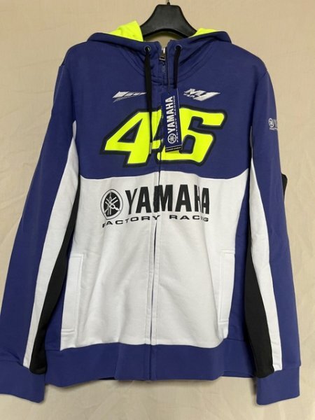 保管品! ヤマハ V・ロッシ パーカー サイズレディースXL ブルー/白系拍卖