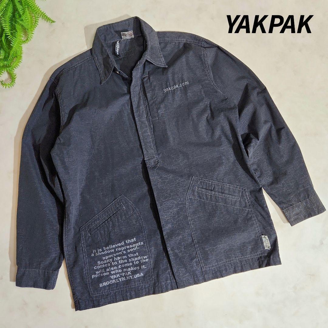 YAKPAK 長袖シャツ・墨色・比翼スナップボタン&サイドポケット付 83388拍卖