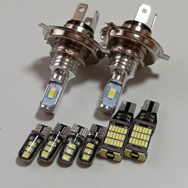 最強!MK53S MK42S MK32S スペーシア 超爆光! H4 LED CSPヘッドライト バックランプ ナンバー灯 ポジション 8個セット /h4/45/6拍卖