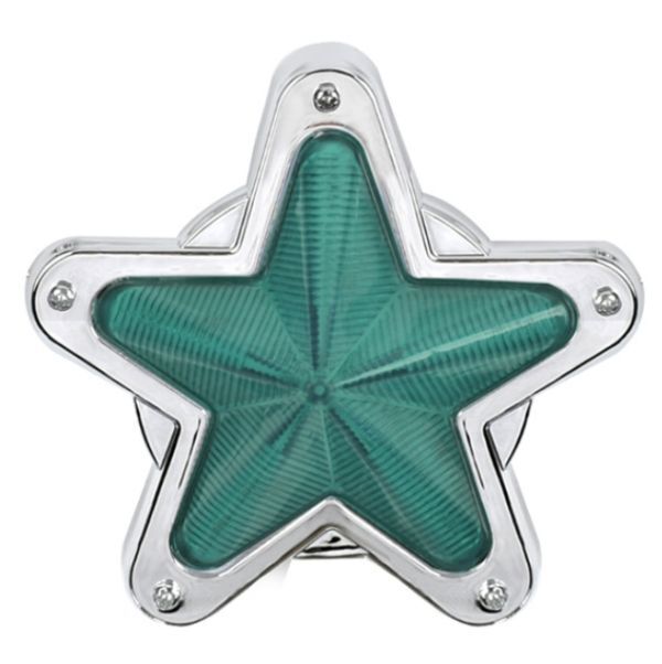 激レア!星型 サイドマーカー 爆光ストロボ グリーン 2個セット 24V 12V スター 点滅 フラッシュ デコトラ拍卖