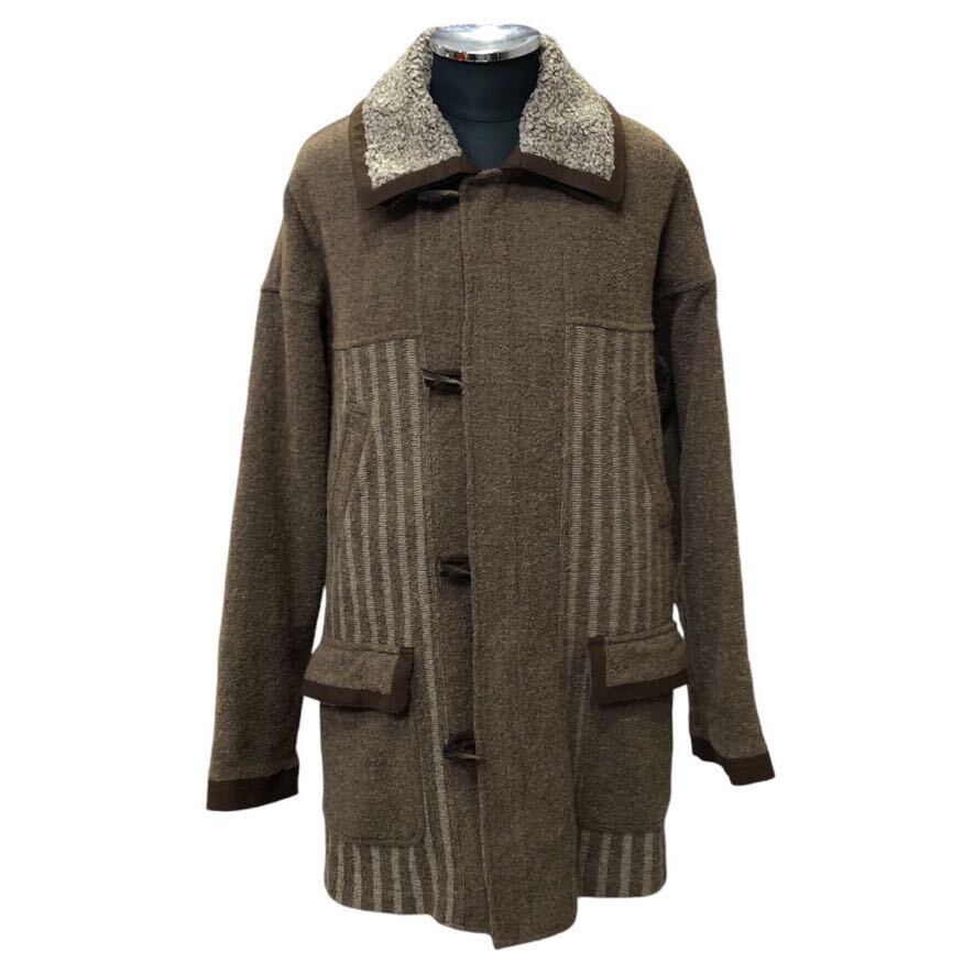 LANCEL ランセル ヴィンテージ ニット コート ジャケット ブルゾン 裏地 キルティング アウター ブランド 古着 貴重 着丈87㎝■0831KH⑤拍卖