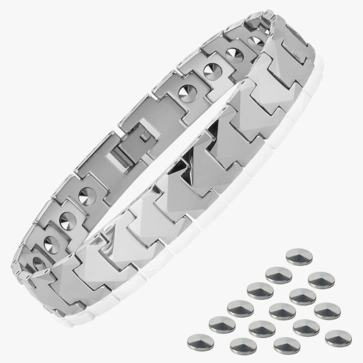 21粒 ゲルマニウムブレスレットメンズ 純度99.999% タングステンブレスレット 【長さ19cm】静電気除去 ブレスレット 人気 (シルバー)拍卖