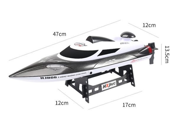 時速35Km/h 2.4GHz 4ch 高速 ボートラジコン HJ806 黒 ☆スピードボートラジコン ☆転覆しても自己復帰☆拍卖