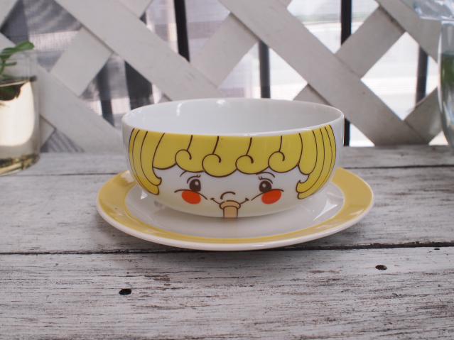 ビンテージレトロ雑貨*KAWAI 女の子サラダボウル☆容器スープ皿カップインテリアディスプレイ拍卖