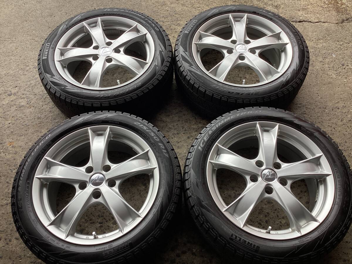 M7781 AIRBERG 17インチ 7J +38 114.3/5H &215/50R17 スタッドレス 4本拍卖