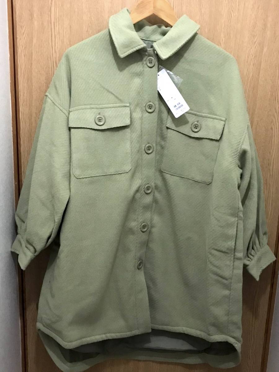 新品 タグ付き サマンサモスモス姉妹ブランド エヘカソポ ehka sopo ロングCPOジャケット コート 緑色 フリーサイズ ロング丈拍卖