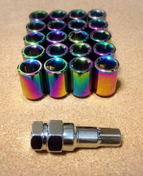 高品質 特殊 小径ナット 20個セット! P 1.25 レインボー拍卖