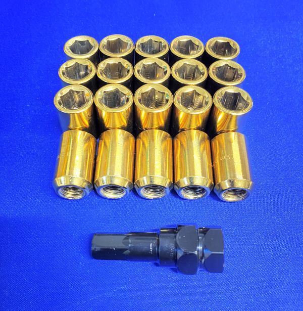 高品質 小径ナット 20個セット!ソケット付き ゴールド P1.25拍卖