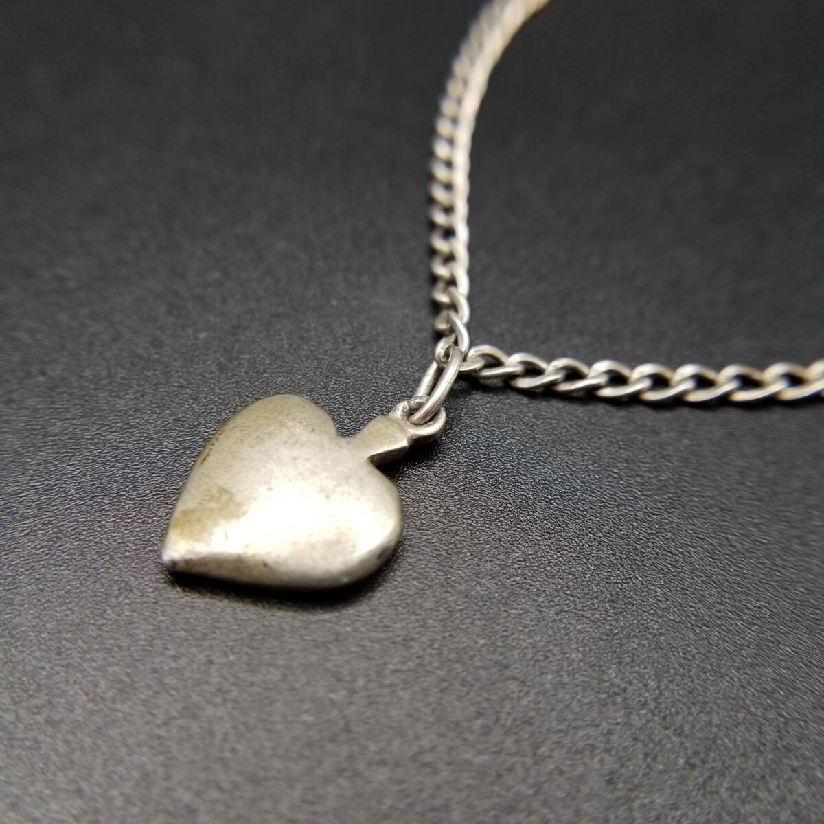 トランプ スペード チャーム マンテルチェーン 925 シルバー ヴィンテージ ブレスレット 細幅 銀 レトロ ベーシック Y19-I拍卖