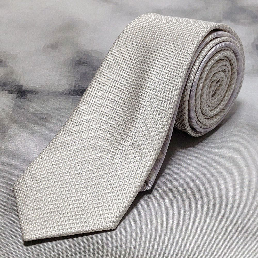 パーソンズフォーメン PERSON'S FOR MEN 美品 微光沢 ネクタイ パターン柄 切替 ナロータイ ミックス H-008820 ゆうパケット拍卖