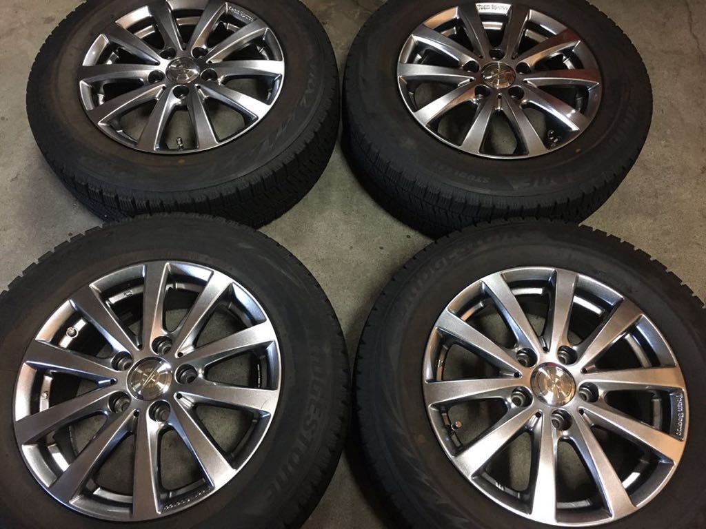 ★Team spalco スパルコ 4本 PCD112 6J+47 スタッドレス ブリザック VRX2 195 65 15(18年35周)拍卖