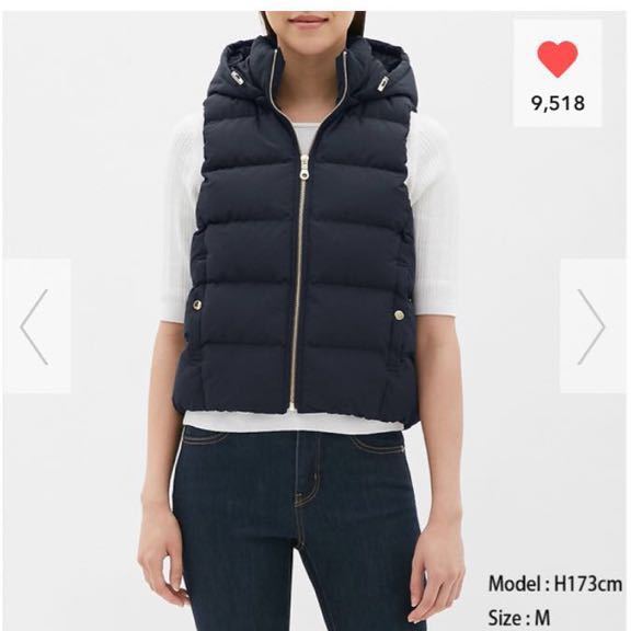 GU/ジーユー 2WAY中綿ベスト ネイビー 紺 S拍卖