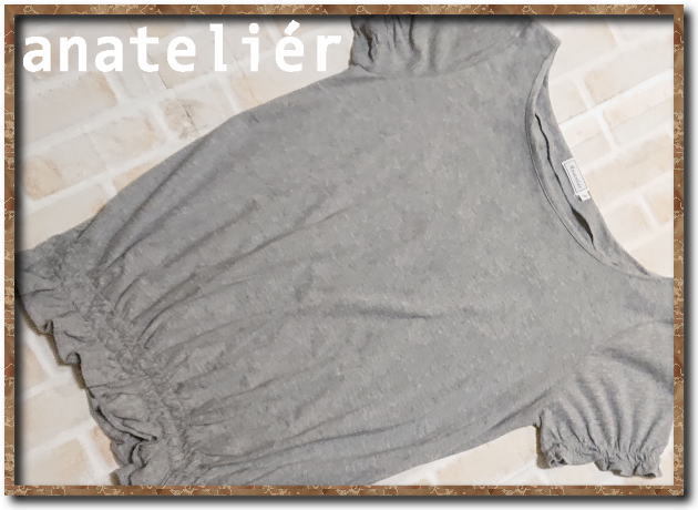 ☆Anatelier アナトリエ リボン付きカットソー グレー☆拍卖