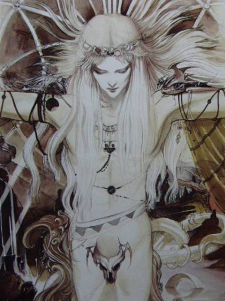 天野 喜孝、暁の女王マイシェラ、希少な画集より、新品額装付、状態良好、mai拍卖