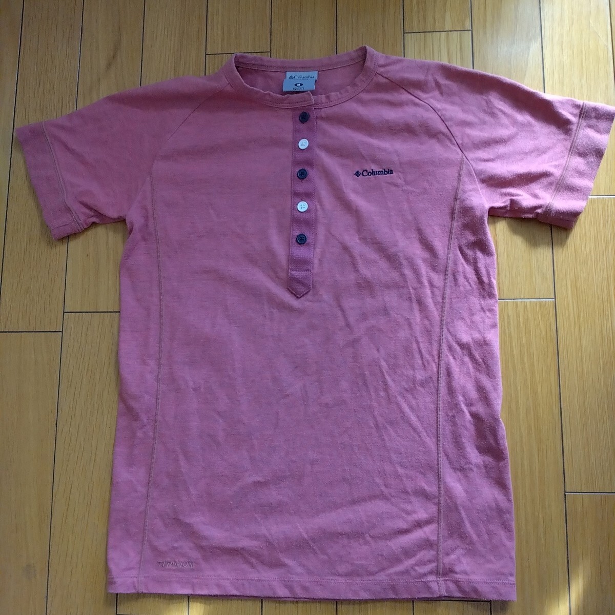 Columbia ハーフボタン 半袖Tシャツ レディースM ピンク拍卖