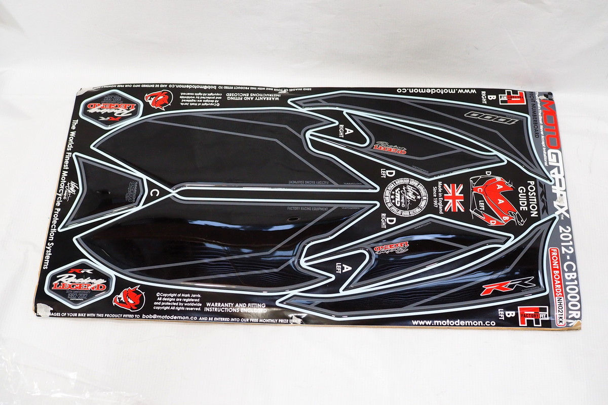 新品! CBR1000RR ('12-16) MOTOGRAFIX製 フロントカウルデカール ステッカー ボディパッド ブラック拍卖