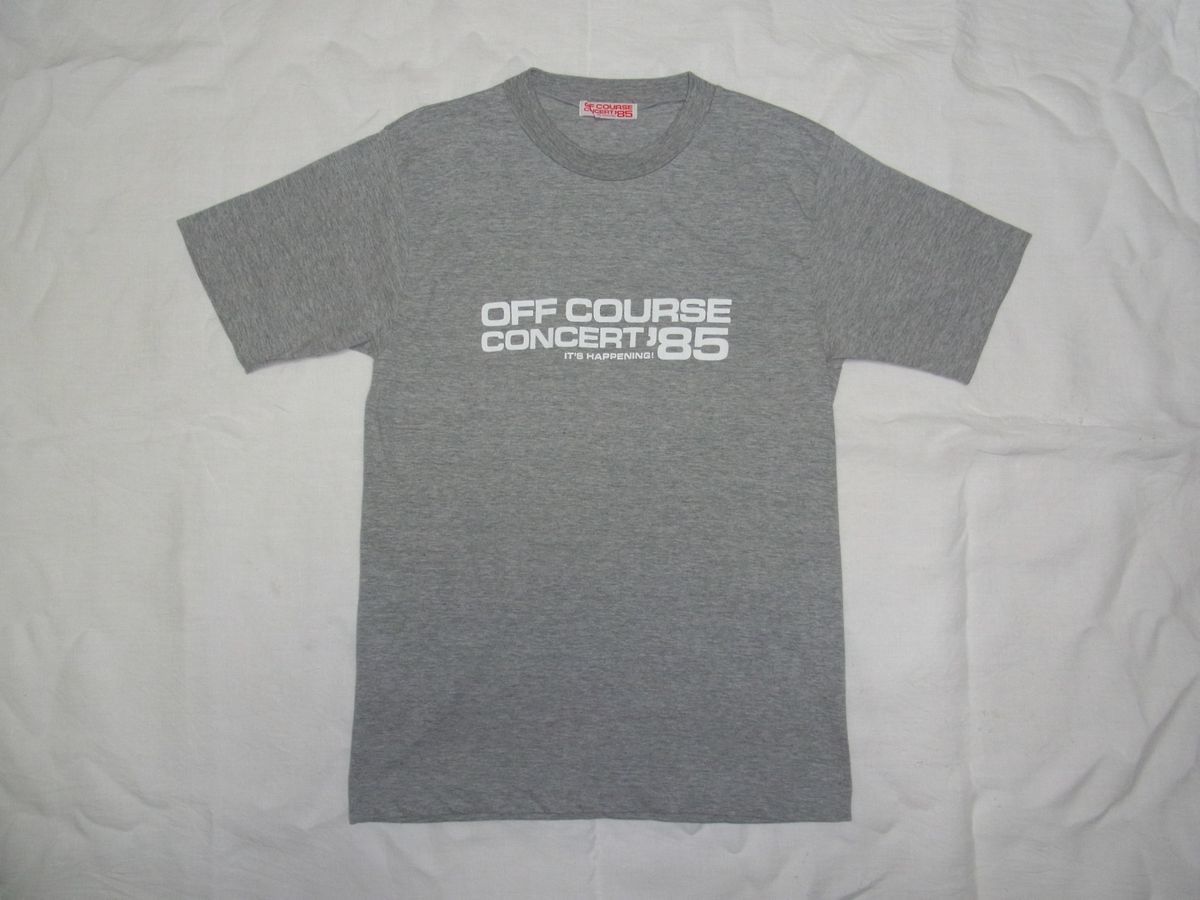 ★美品・未着用★ OFF COURSE オフコース CONCERT '85 IT'S HAPPENING! Tシャツ グレー ★古着 小田和正 80年代 当時物 ツアー グッズ拍卖
