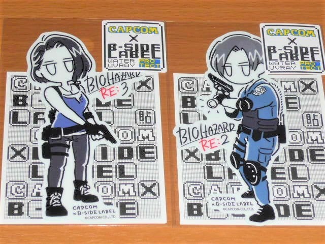 ◆バイオハザード ステッカー◆レオン&ジル デフォルメ 2枚セット◆B-SIDE LABEL◆カプコン◆拍卖