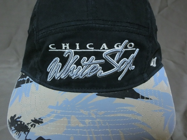 USA購入 老舗ブランド【47BRAND】MLBメジャー【CHICAGO White Sox】シカゴ ホワイトソックス 南国風デザインロゴ刺繍入り5パネルキャップ拍卖