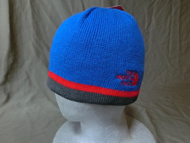 USA購入 人気アウトドア系ブランド 【THE NORTH FACE】 ノースフェイス シンプルなデザイン ロゴ刺繍ニットキャップ 青拍卖