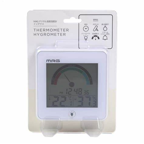 MAG デジタル温度湿度計 インデクス 110x110x23mm TH-104 WH 拍卖