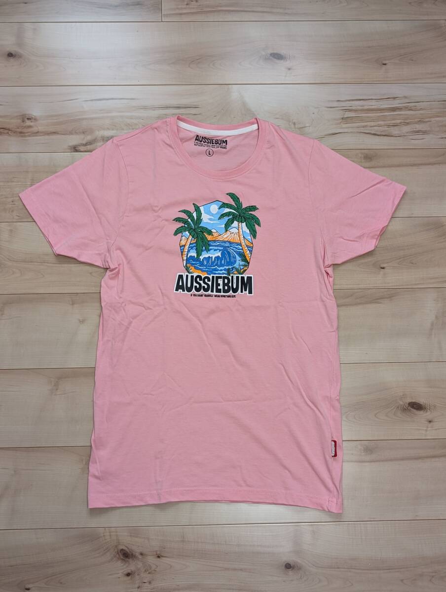 AUSSIEBUM メンズ Tシャツ【オーストラリア Lサイズ】ピンク【新品同様】拍卖