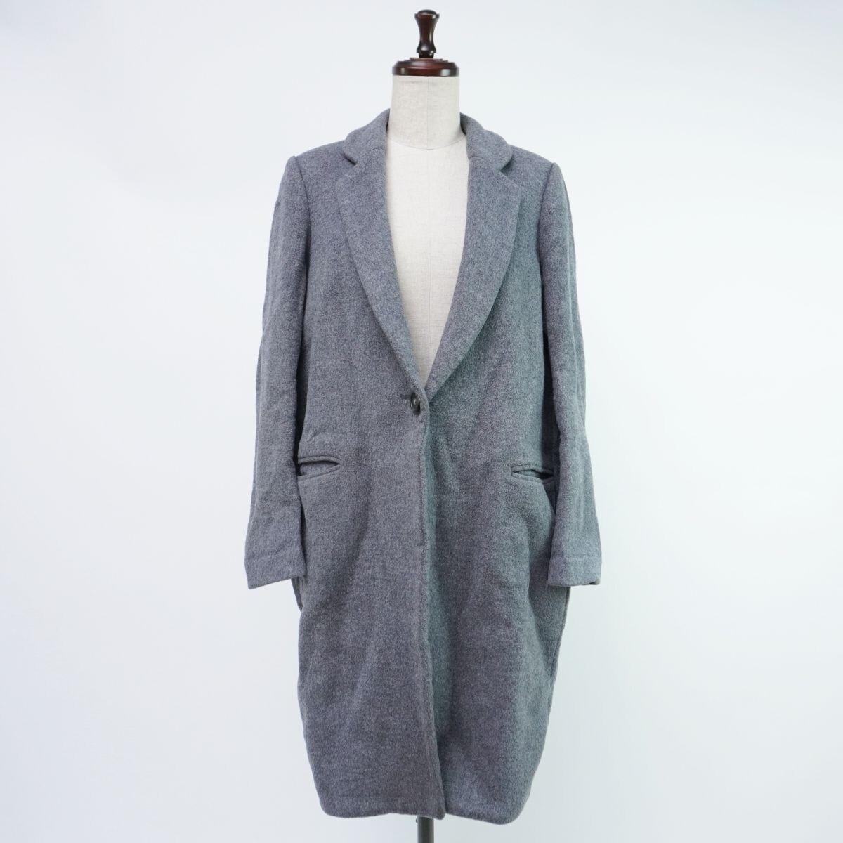 ENFOLD エンフォード ウール混 ロングチェスターコート レディース アウター グレー サイズ36*TC780拍卖