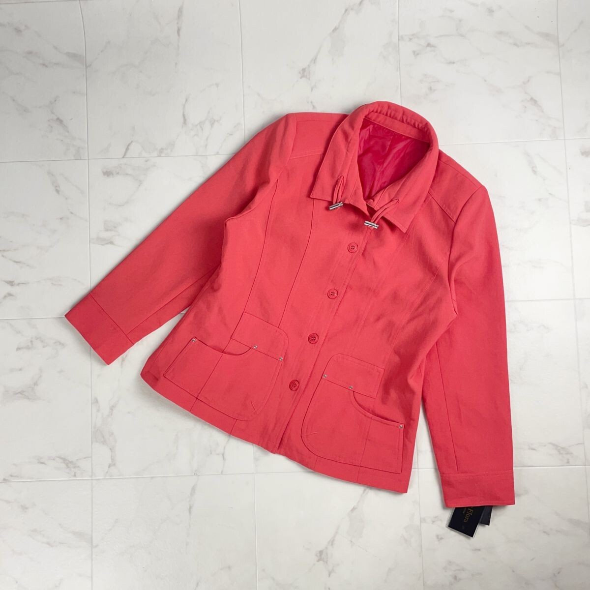 新品未使用 Three Flora スリーフローラ デザインカラージャケット トップス レディース オレンジ サイズM*SC1277拍卖