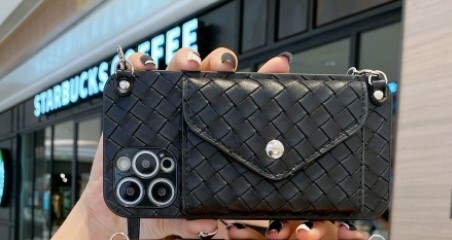 (P88) iPhone12ProMax 用 スマホ ケース レザー ショルダー ストラップ バック カード 耐衝撃 アイフォン 手帳型 ブラック拍卖