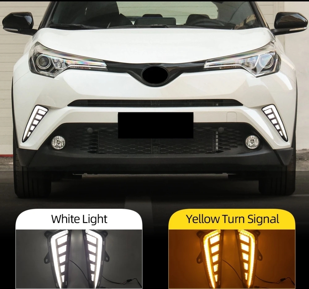 ①【送料無料】トヨタ C-HRデイライト ランニング ライト ランプ ヘッドライト フォグランプ DRL ウィンカー LED 外装 カスタム トヨタ CHR拍卖