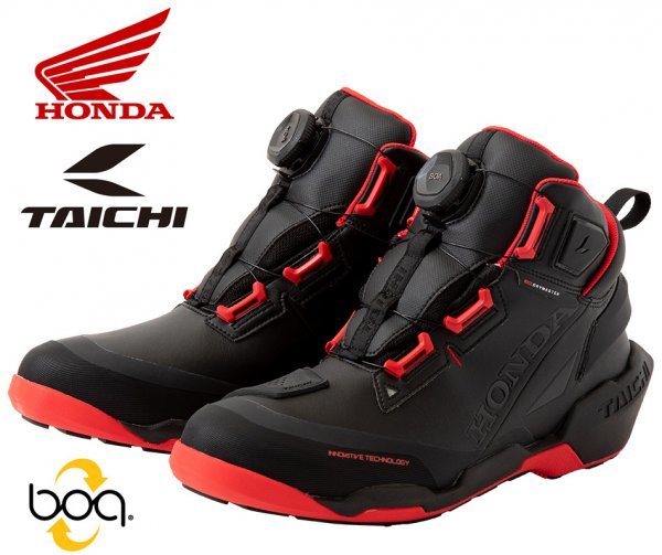 ■Honda×TAICHI DRYMASTER ARROW SHOES 0SYTP-57Aブラック/レッド27.0 ■ドライマスターアローシューズRSタイチBOAライディング拍卖