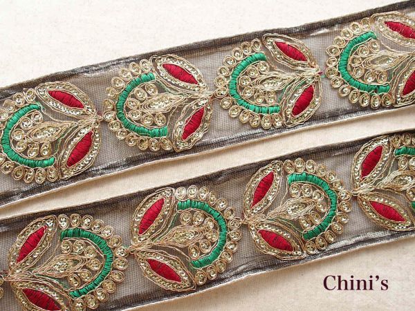 即決 50cmごと スパンコール チロリアンテープ 黒 メッシュ☆手芸 エスニック チチカカ 民族衣装 インド刺繍 サリー拍卖