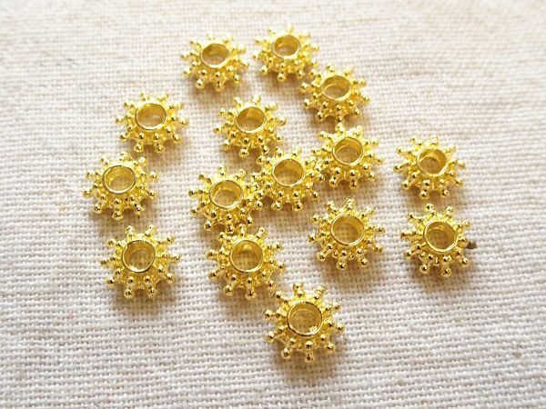 即決! 10個 メタルビーズ スペサー 金☆ ハンドメイドアクセサリー拍卖