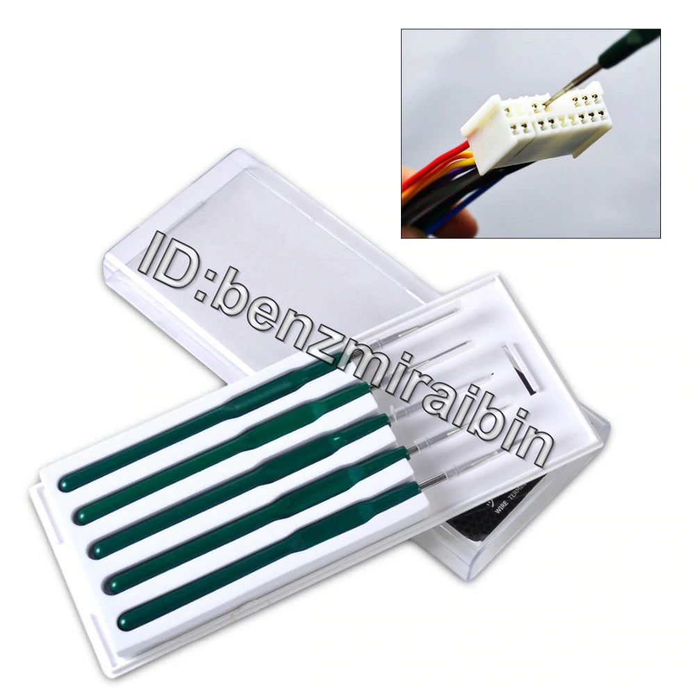 DIY 5 ピース車ケーブルワイヤー端子ソケットプラグピン除去解除ツールキット vw Polo A4 トヨタ RAV4 BMW F01 ベンツ拍卖