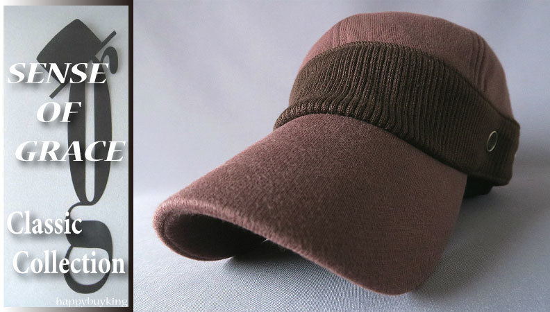 grace 大きいサイズ★ビッグリブスウェットキャップ【茶/XL】新品 手洗いOK! サイズ調節可能 男女兼用 ビッグサイズ センスオブグレース拍卖