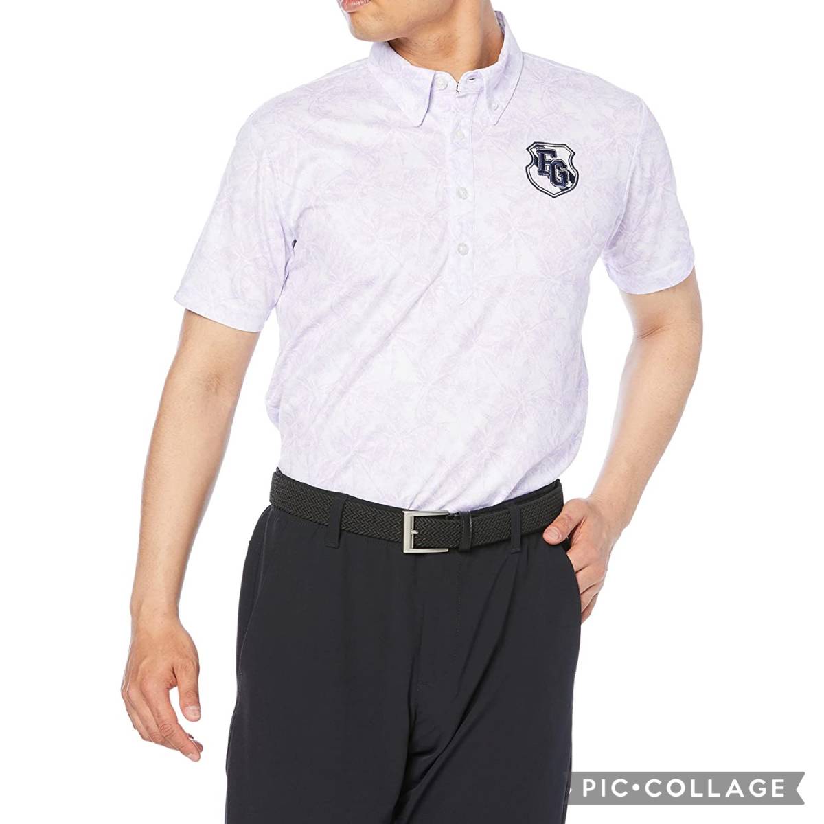 新品 フィラ ゴルフ 半袖 ポロシャツ Lサイズ ラベンダー 741-673 吸汗速乾 UVカット 税込8,690円 メンズ ゴルフウェア ゴルフシャツ拍卖