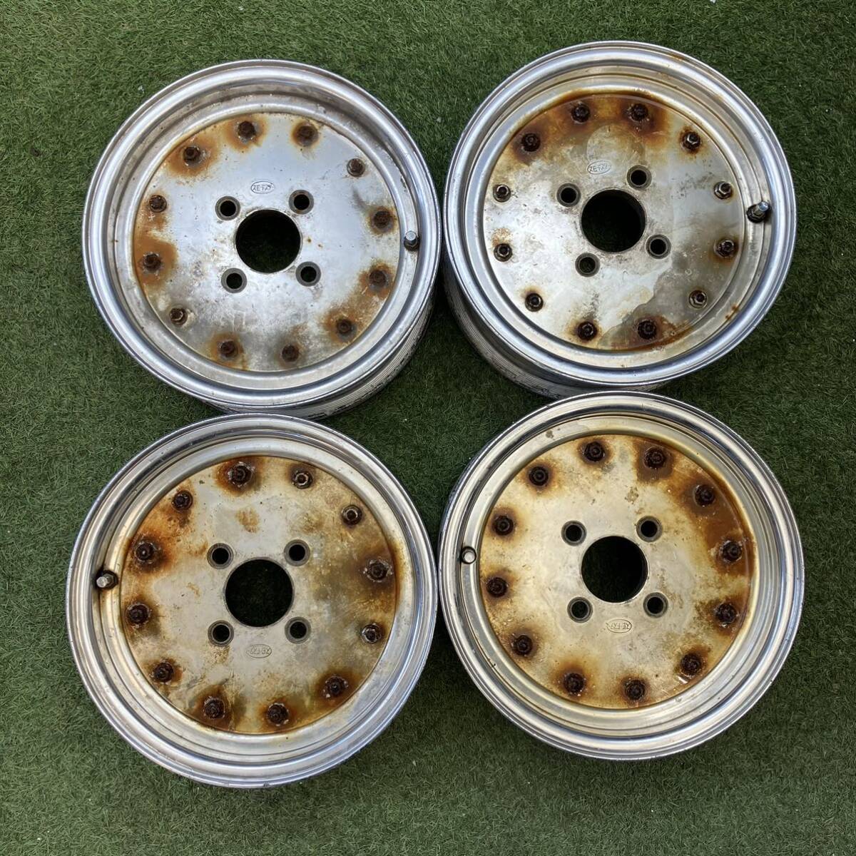 【0354】★旧車★12インチ 5.0JJ SPEED STAR スピードスター MK-1 Bタイプ 12×5.0JJ ET+26 PCD101.6 4穴 ハブ径63 中古4本拍卖